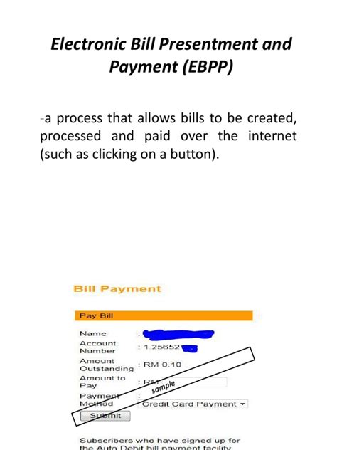 Electronic Bill Payment & Presentment (EBPP): .